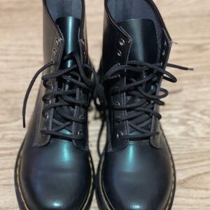 Dr. Martens Black Boots with Yellow Accents